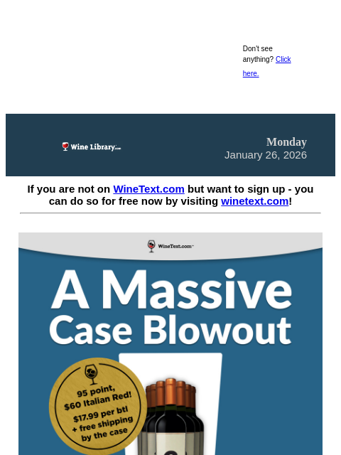 winelibrary newsletter: The 95 Point, $60 Italian Red for $17.99 per bottl...