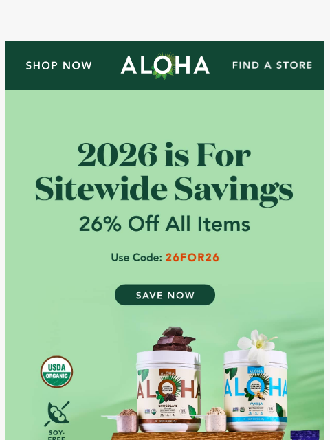 aloha newsletter: Sitewide savings event 🫨