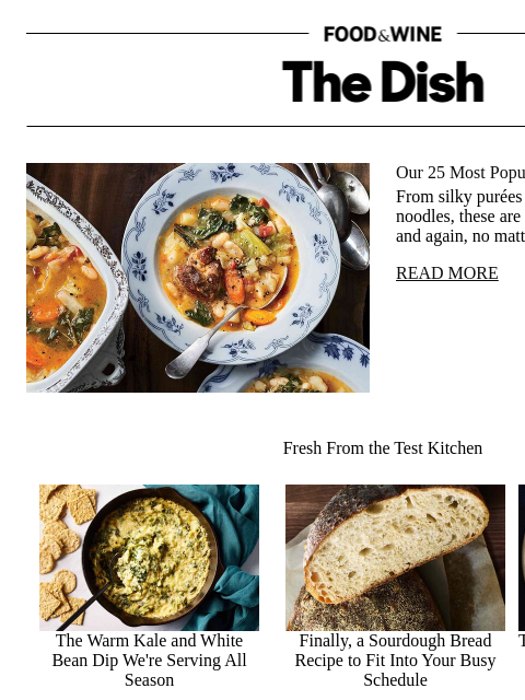 foodandwine newsletter: Our 25 Most Popular Soup Recipes of All Time