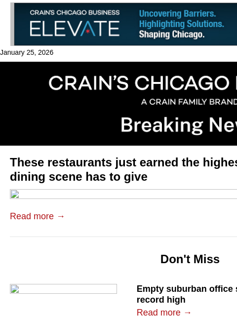 crainalerts newsletter: These restaurants just won Chicago's highest culin...