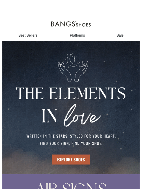 bangsshoes newsletter: 4 Elements in Love ✨