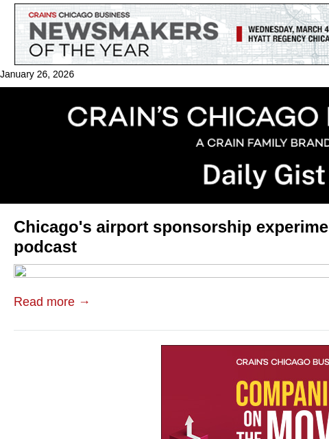 crainalerts newsletter: Chicago's airport sponsorship experiment: Crain's ...