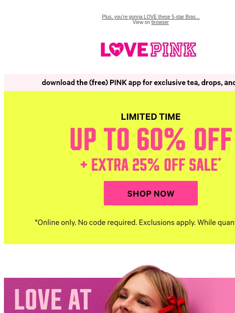 vspink newsletter: Limited Time: EXTRA 25% Off Sale