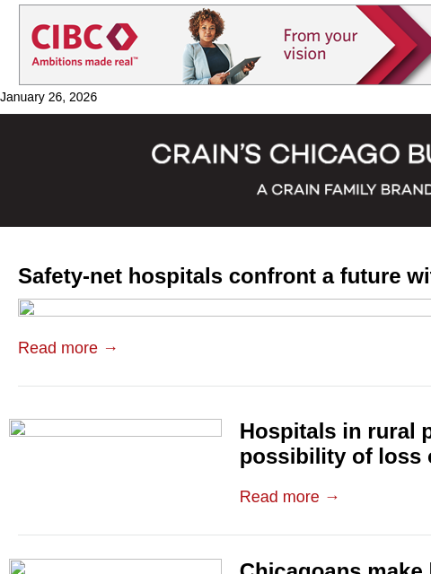 crainalerts newsletter: Safety-net hospitals confront future without criti...