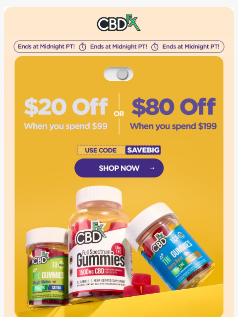 cbdfx newsletter: Last Chance: Get up to $80 OFF your order! 😱