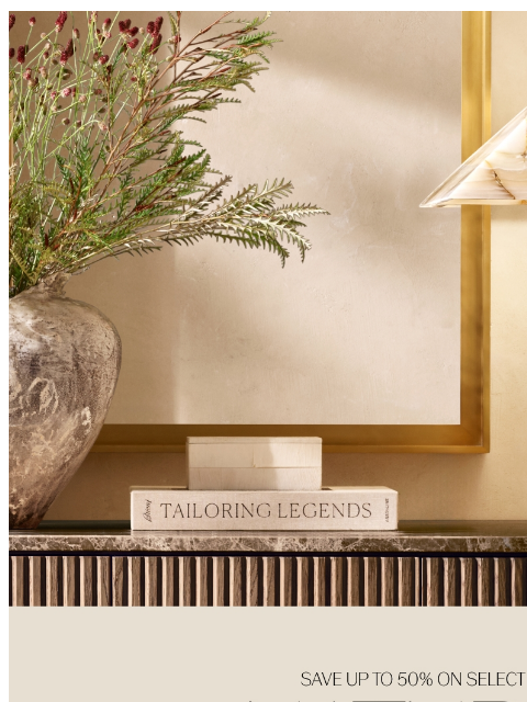 rh newsletter: Natural Illumination. Up to 50% Off Select Lightin...