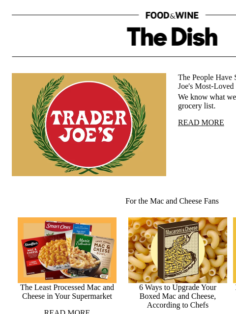 foodandwine newsletter: These Are Trader Joe's Most-Loved Products Right N...