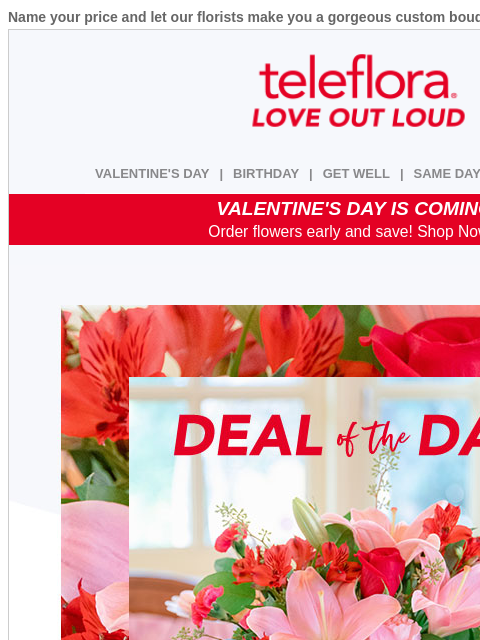 teleflora newsletter: Save a Sweet $15 on All Flowers💐