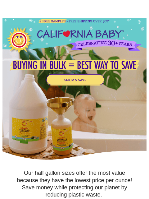californiababy newsletter: Save 15% When You Shop Half Gallons