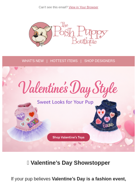 poshpuppyboutique newsletter: Valentine’s Fits That Steal Hearts 💕