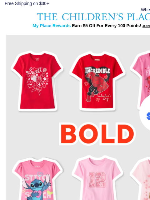 childrensplace newsletter: Graphic Tees in *Every* Color $2.99+ 🌈