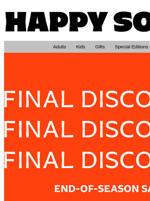 happysocks newsletter: Last Chance—SALE Selling Out!
