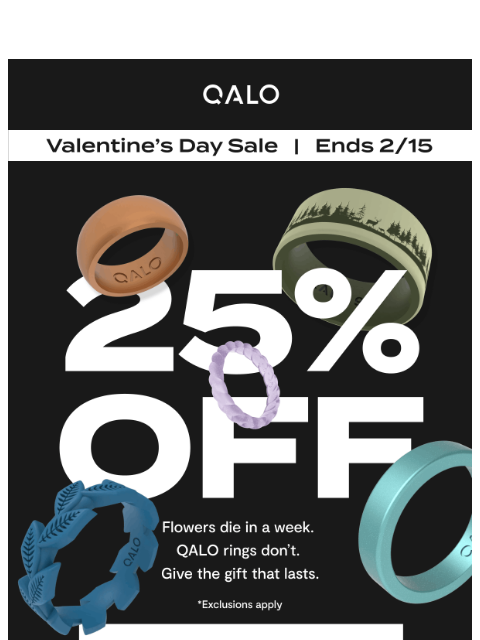 qalo newsletter: Up to 25% off the gift that lasts 💍♥️