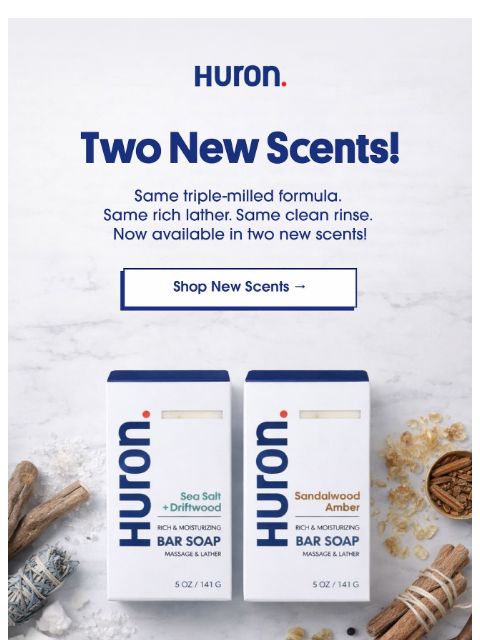 usehuron newsletter: Two new bar soaps just dropped