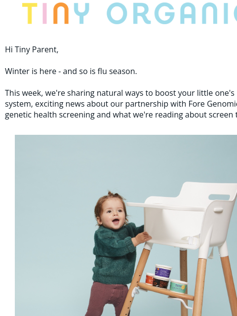 tinyorganics newsletter: Rethinking screens 📱 & immune tips 🛡️