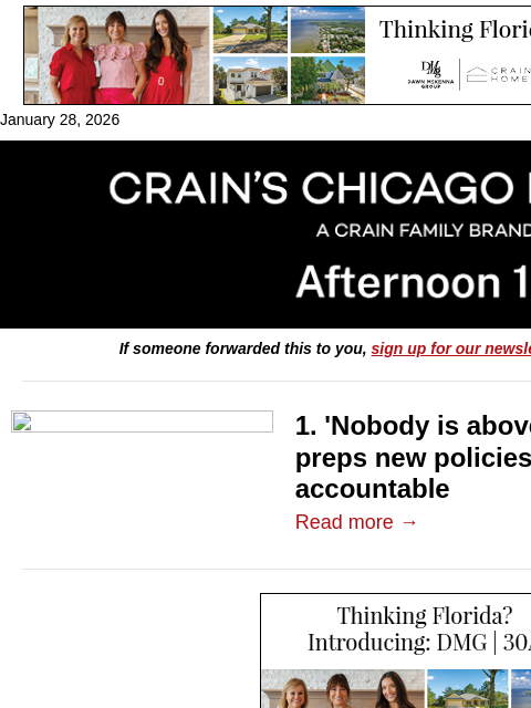 crainalerts newsletter: Johnson targets ICE accountability