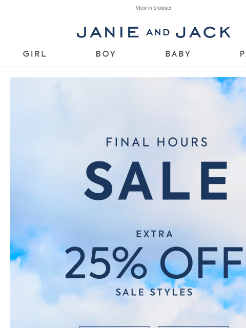 janieandjack newsletter: Only hours left...