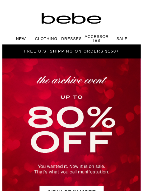 bebe newsletter: ✨ Up to 80% Off Starts NOW!