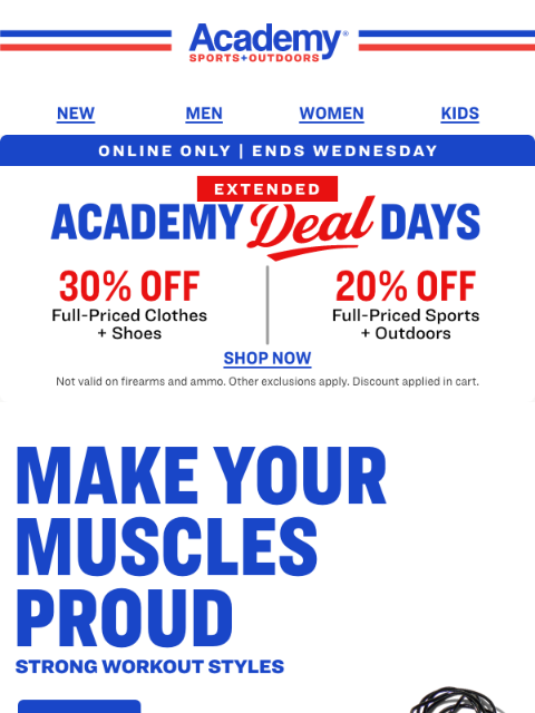 academy newsletter: LAST DAY: Take 30% Off or 20% Off, Online Only