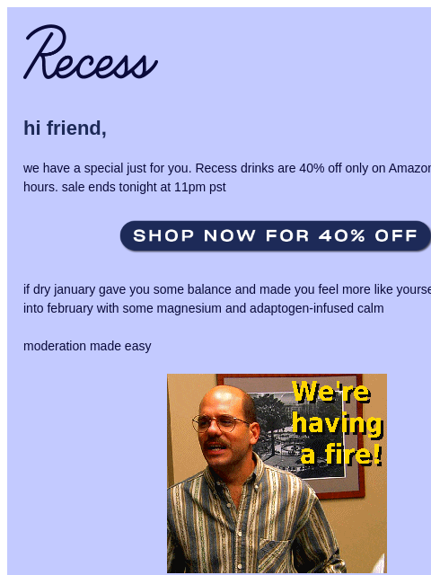 takearecess newsletter: 40% off Recess Mood