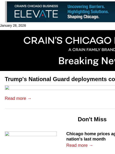 crainalerts newsletter: Trump's National Guard deployments costing $93M a ...