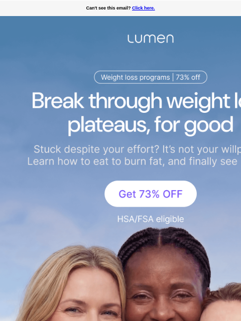 lumen newsletter: Your 73% OFF weight loss program expires soon