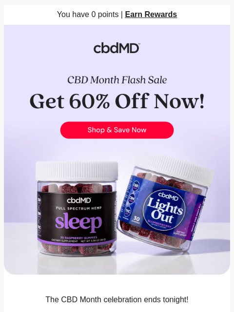 cbdmd newsletter: Flash Sale: Get 60% Off Today