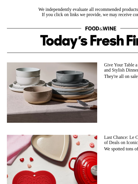 foodandwine newsletter: Psst! Iconic Finds From Le Creuset Are on Limited-...