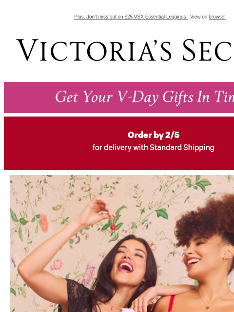 Plus, don't miss out on $25 VSX Essential Leggings View on browser Victoria's Secret VSCC Available Credit Display images to show real-time content Display images to show real-time content