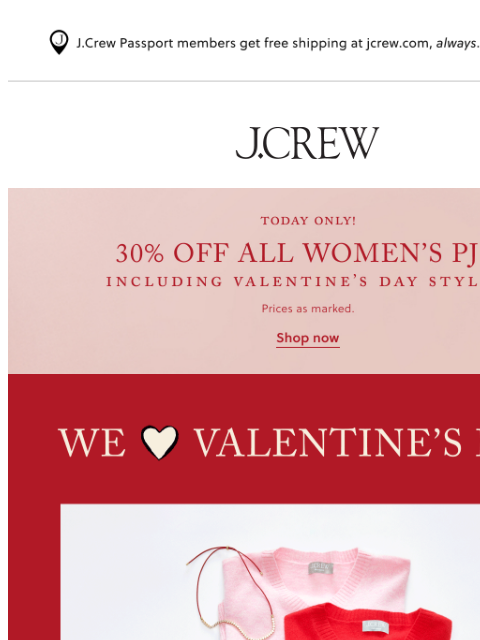 jcrew newsletter: Our love language: great Valentine's Day gifts
