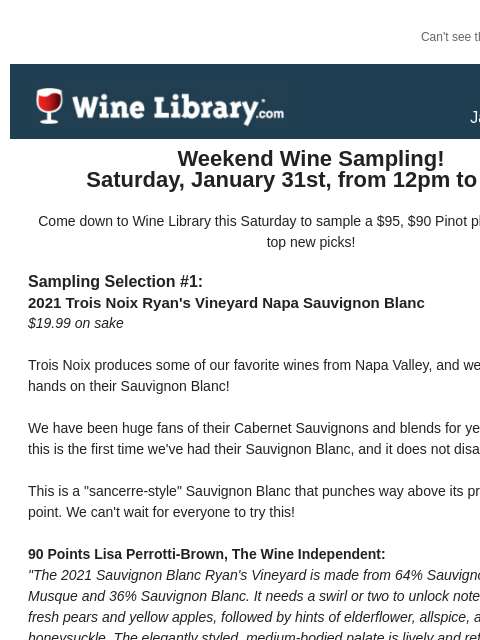 winelibrary newsletter: Sample a $90, 95 Point Pinot this Saturday plus Ou...