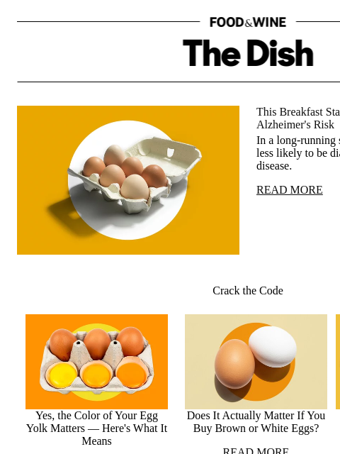 foodandwine newsletter: This Breakfast Staple May Help Lower Alzheimer's R...