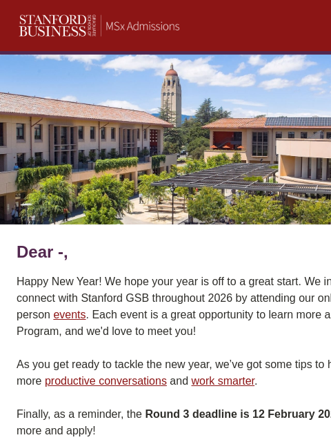 stanford newsletter: Around the GSB | January 2026