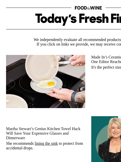 foodandwine newsletter: Martha Stewart's Kitchen Towel Hack Is Genius