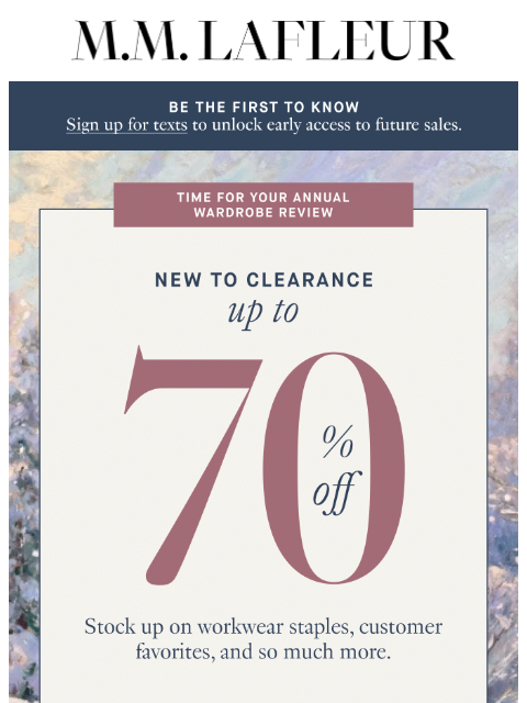 mmlafleur newsletter: NEW TO CLEARANCE: Save Up to 70%