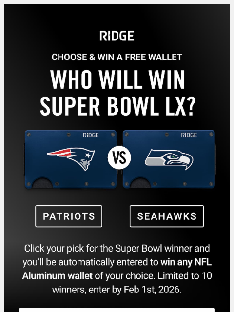 ridge newsletter: Pick your champion & enter to win