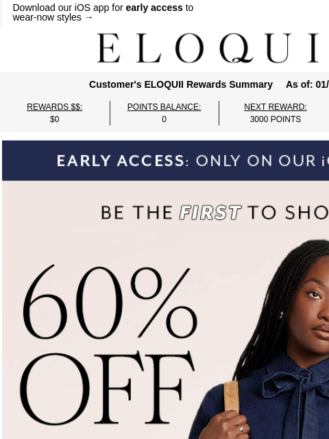eloquii newsletter: Want 60% off 175+ styles?