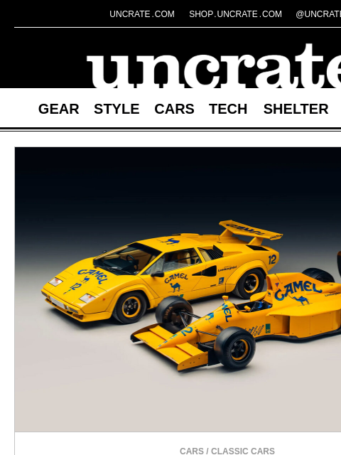 uncrate newsletter: Lamborghini Camel Collection Cars & more