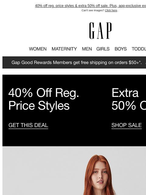 40% off reg. price styles & extra 50% off sale. Plus, app-exclusive extra 10% off. ‌ ‌ ‌ ‌ ‌ ‌ ‌ ‌ ‌ ‌ ‌ ‌ ‌ ‌ ‌ ‌ ‌ ‌ ‌ ‌ ‌ ‌ ‌ ‌ ‌ ‌ ‌ ‌ ‌ ‌ ‌ ‌ ‌ ‌ ‌ ‌ ‌ ‌ ‌ ‌ ‌ ‌ ‌ ‌ ‌ ‌ ‌ ‌ ‌ ‌ ‌ ‌ ‌ ‌ ‌ ‌ ‌