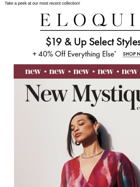 Take a peek at our most recent collection! Logo Shop Deals Shop New Mystique Collection Shop Dresses Shop New Arrivals Shop New Arrivals Shop Tops Shop Bottoms NEW ARRIVALS BEST SELLERS DRESSES