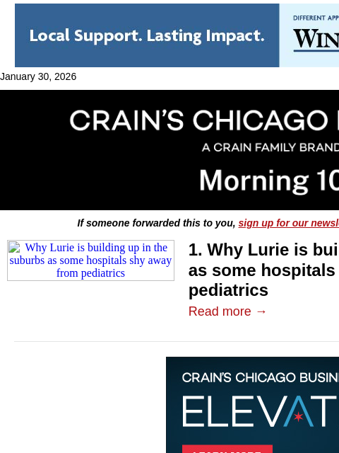crainalerts newsletter: Why Lurie is building up in the suburbs