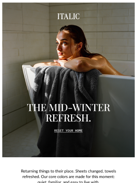 italic newsletter: Time for a Linen Reset?