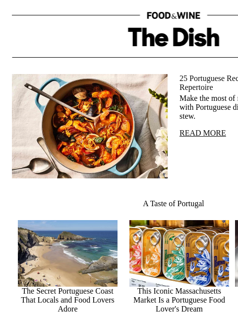 foodandwine newsletter: 25 Portuguese Recipes to Add to Your Repertoire