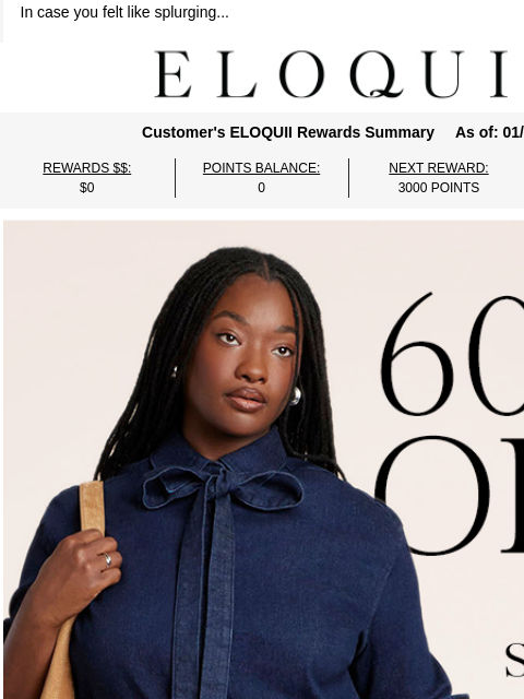 eloquii newsletter: 60% off wear-now styles you'll ❤️