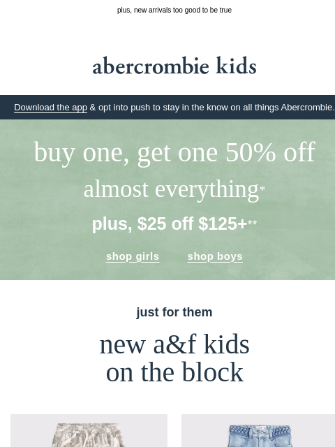 abercrombie newsletter: BOGO 50% OFF & more starts now