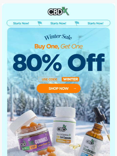 cbdfx newsletter: ❄️ Our big Winter Sale starts NOW! ❄️