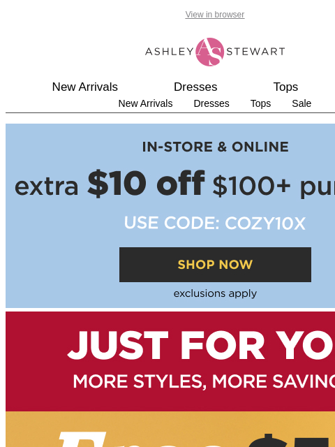 ashleystewart newsletter: 💸It's time to spend your diva dollars in-store or...