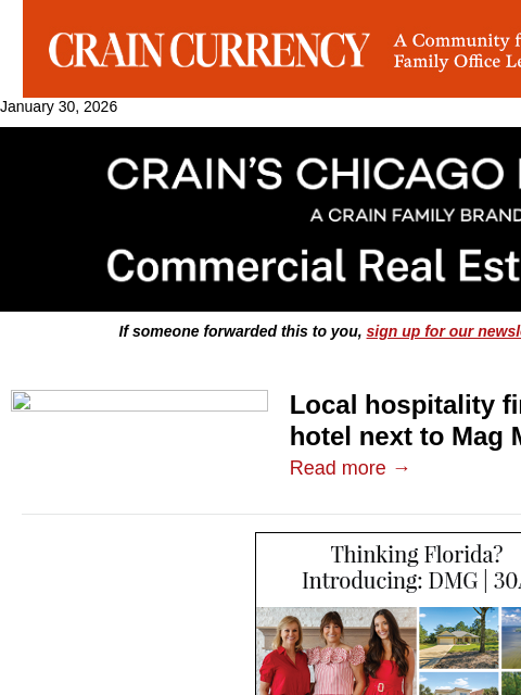 crainalerts newsletter: Local hospitality firm buys distressed hotel next ...