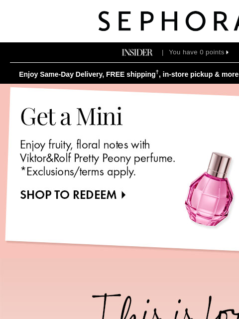 sephora newsletter: 10% off—just for you ❤️ Min. spend required.