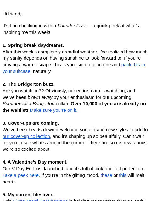 summersalt newsletter: So many beautiful things on the way